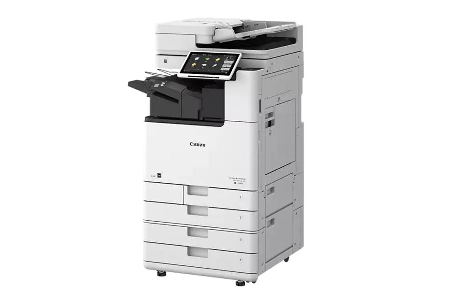 imageRUNNER ADVANCE DX 4945i right view with inner finisher and 4 paper drawers